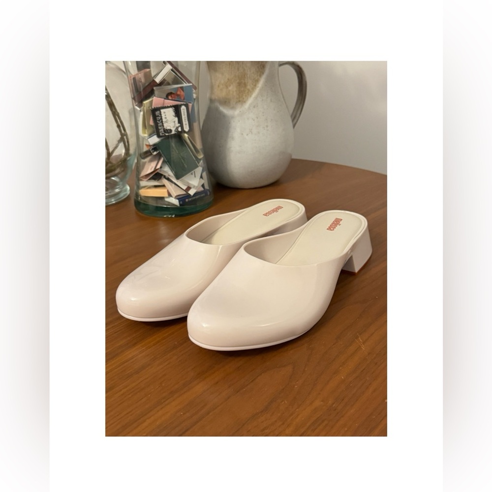 MELISSA White Zen Platform Mules (NEVER WORN)